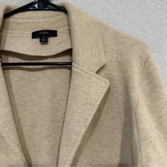 J.Crew Cotton Wool Blend Open Front Cardigan Tan Small - Picture 6 of 7